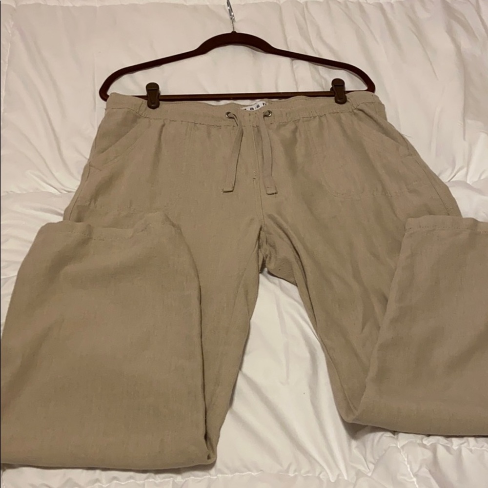 Khaki Linen Pants